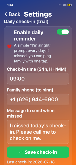 One tap to check in
